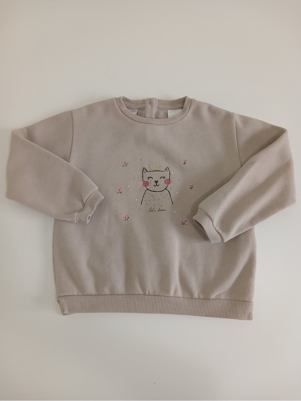 Zara baby girl Let's Dream Kitty Pullover Sweater size 2-3 years